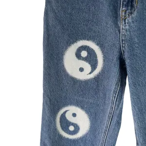 Pacsun Women's Size 26 Baggy Boyfriend Peace Sign High Rise Straight Jeans‎ thumbnail 4