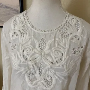 Sézane White‎ Embroidered Cotton Top Size 38 US 6 thumbnail 3