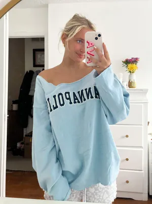 slouchy oversized crewneck Blue Size XL thumbnail 1