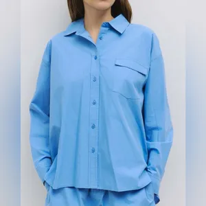 Mod Ref Raya Poplin Top Size Small - Blue thumbnail 5