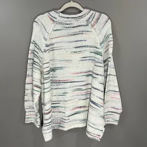 OLD NAVY Long Sleeve Pullover Sweater White Striped Women's Sz 3X NWT thumbnail 5