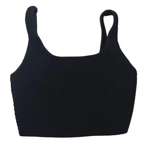 Babaton Sculpt Knit Cropped Tank Top Black Square Neck Size S thumbnail 4