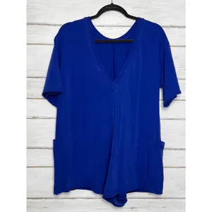 Free People Hot Shot Tee Romper Electric Shock Blue Oversized One Piece XS thumbnail 4