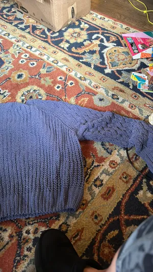 Kendall + Kylie Periwinkle Basket weave Sweater thumbnail 2