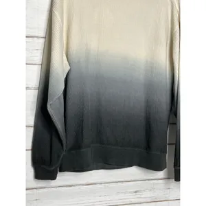 Moon Ryder Small Corded Crewneck Sweatshirt Cream Gray Cotton Long Sleeve thumbnail 5