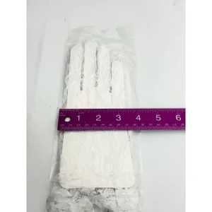 White Lace‎ Gloves Sz OS Floral Sheer Ruffle Bridal Wedding Formal thumbnail 6