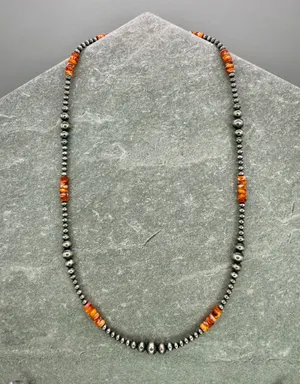 18” 3-6mm Navajo Style Sterling Silver Pearls Necklace thumbnail 3