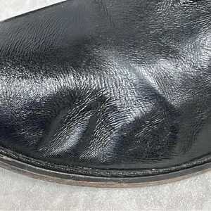 Steve Madden Temmpt Black Leather Mid Rise Boots 8M moto back zipper thumbnail 13