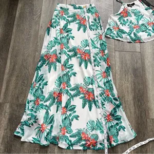 Lulu’s Evadne White and Teal Tropical Print Two-Piece Maxi Dress NWT Size XS thumbnail 13