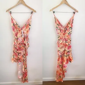 For Love & Lemons Versilla Floral Satin Hi-Lo Dress XS NWT‎ thumbnail 3