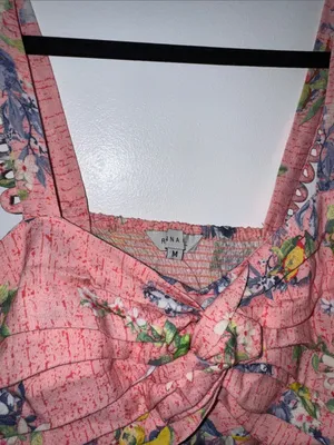 Ranna Gill Floral Linen Romper NWT Size Medium thumbnail 5