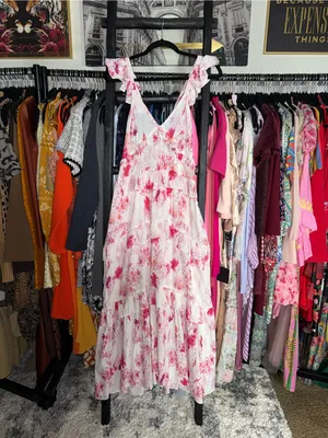 MISA Los Angeles x REVOLVE Morrison Floral Ruffle Midi Dress Women’s Small EUC thumbnail 5