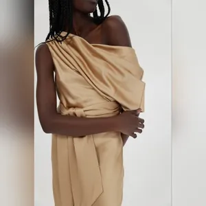 Significant Other Erika Tan Satin Dress thumbnail 3