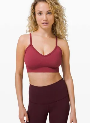 Women’s Lululemon Athletica Red Ebb to Street Sports Bra Top C/D Cup sz 10 thumbnail 1