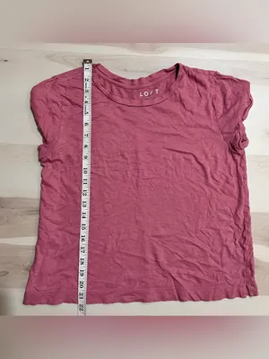 LOFT Women's Pink 100% Cotton Crewneck T-Shirt Short Sleeve Casual Top Medium thumbnail 5
