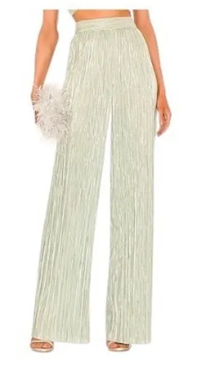Revolve Sabina Musayev Pleated Ross Pants Mint Green Size XS Disco Rave Festival thumbnail 1