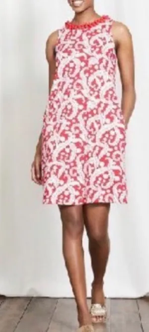Boden Pink‎ and White Swirl Mini Dress thumbnail 1