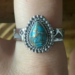 Source Unknown Mojave Turquoise Sterling Silver Southwestern Ring Size 9 thumbnail 1