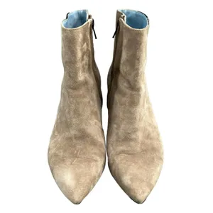Shoes Of‎ Prey Booties Womens 7 Tan Suede Leather Heeled Ankle Boots Pointed Toe thumbnail 3