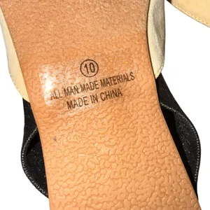 Lulu's NIB Mae Faux Suede Pointed-Toe Slingback Flats in Beige and Black Size 10 thumbnail 4