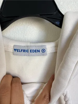 Elfric Eden Star Graphic Hoodie Cream Fleece Y2K Streetwear M thumbnail 4