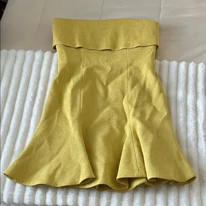 C/MEO Collective Mustard Strapless Mini Dress thumbnail 3
