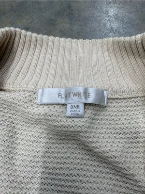 Flat White Cream Knit Oversized Cottagecore Cardigan Womens OSFM thumbnail 2