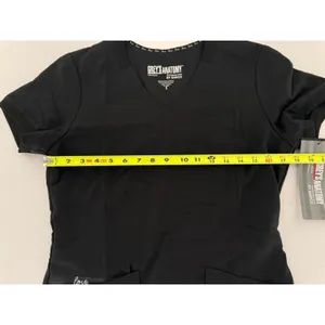 Greys Anatomy Scrub Top Size Small Love V-Neck 4 Pocket Zipper thumbnail 8