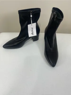 Women's Black Pointed Toe Stretch Ankle Boots Size 8 thumbnail 2