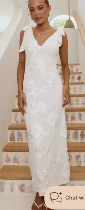 Billy J Usha Tie Strap Maxi Dress White Size 6 thumbnail 1