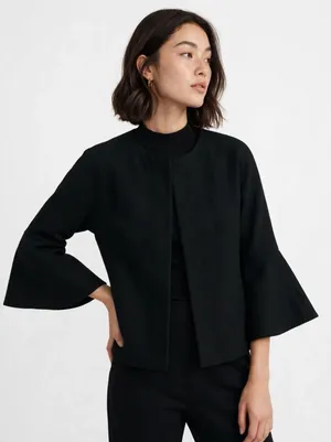 Banana Republic Blazer 0 Black Bell Sleeve Career Workwear Chic thumbnail 1