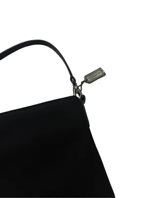 Coach Mercer Demi Black Canvas Leather Trim Demi Shoulder Bag Gunmetal Women's thumbnail 9
