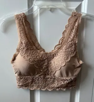 Altar'd State Lace-Trim Bralette in Nude Tan Size Small thumbnail 1