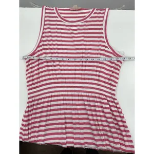 Style & Co Womens Striped Tiered Maxi‎ Dress Coral Pink White XL thumbnail 3