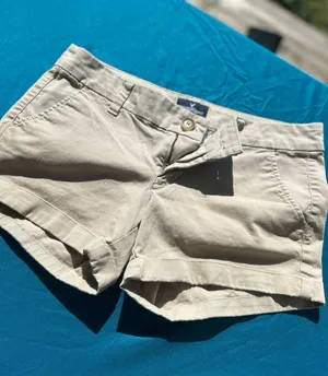 American Eagle Midi Stretch Khaki Shorts thumbnail 1