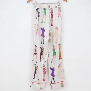 Sheshow Pajama Set Womens XS Eras Tour Taylor Swift Graphic White Satin thumbnail 8