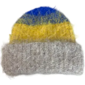 Free People Icing Beanie in Blue Gold NWT Stripes Wool Fall Winter Bohemian thumbnail 7