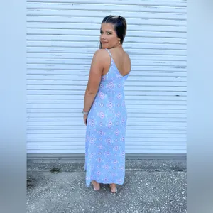 NWT Simply Southern Aztec Print Maxi Dress Blue Pink Size XXL thumbnail 3