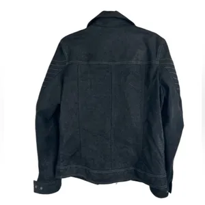 Vintage Wilson Jacket size small Black Motorcycle Suede Genuine Leather Zip up thumbnail 9