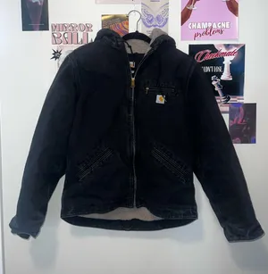 Carhartt Black Hooded Sherpa-Lined Field Jacket thumbnail 1