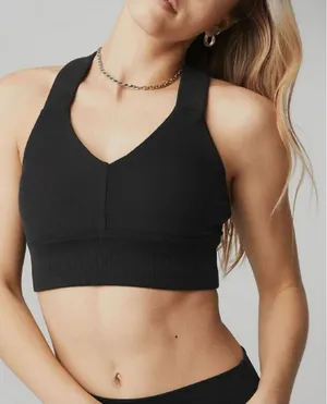 Alo Yoga Women's V-Neck Emulate Sports Bra Size Large thumbnail 1