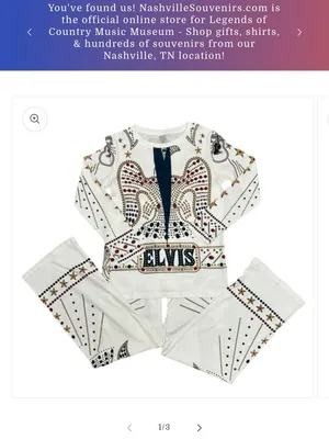 Elvis Presley American Eagle PJ set 100% Cotton Graceland Gift Halloween costume thumbnail 3