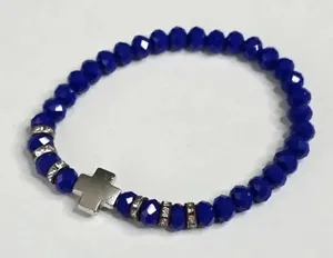 Blue Cross Bead Bracelet Fashion Jewelry‎ NWT thumbnail 1