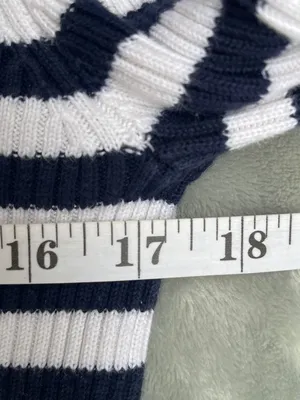 Lauren Ralph Lauren Striped Blue and white Turtleneck Sweater nautical coastal M thumbnail 8