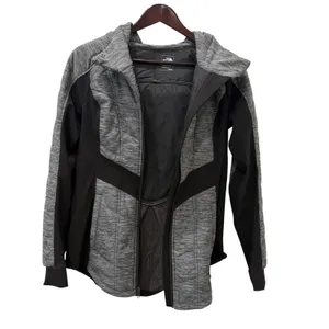 The North Face Womens Medium Gray Quilted Hybrid Softshell Fleece Hooded Jacket thumbnail 5