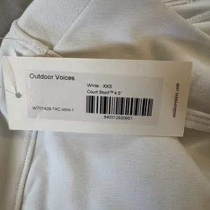 Outdoor Voices Court Skort White XXS New Athletic Tennis‎ Golf Pickleball Skirt thumbnail 3