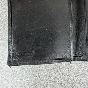 Vintage Coach Leather Wallet Black Tri Fold Snap Brass Cards Cash ID Classic thumbnail 10