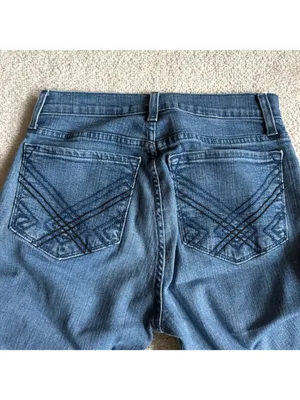 NYDJ Bootcut Jeans Petite Medium Wash Stretch Denim Embellished Back Pocket thumbnail 6