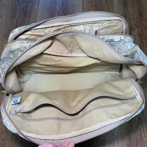 French Luggage Co Vintage Floral Tapestry Carry On Bag Travel Tote Made in USA thumbnail 10