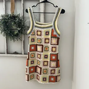 New In Hand Crocheted Patchwork Knit Women's M/L Granny‎ 70s Boho Vibes thumbnail 2